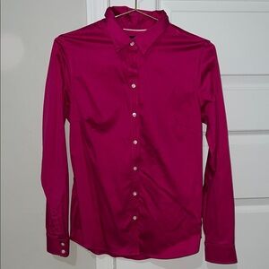 Banana Republic Fuchsia Hot Pink Button Down Shirt Blouse Top - No-Iron